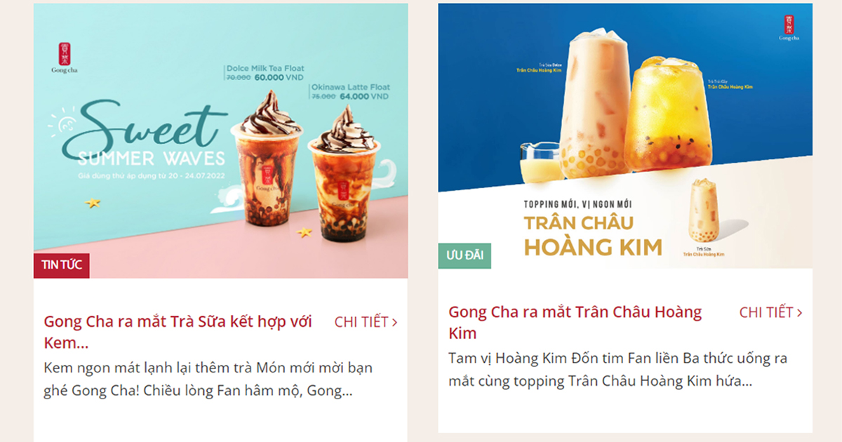 Chương trình khuyến mãi ở Gong Cha Cần Thơ