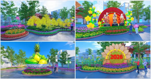 Một số tiểu cảnh đường hoa 2026 tại Cần Thơ