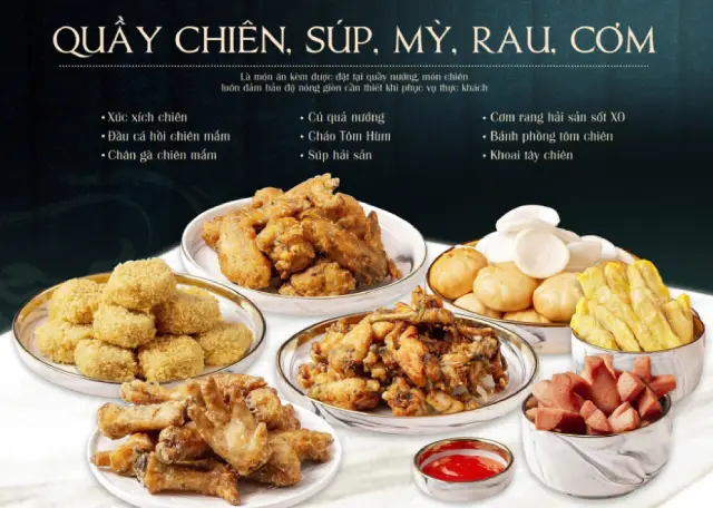 Quầy Chiên, Súp, Mỳ, Rau, Cơm
